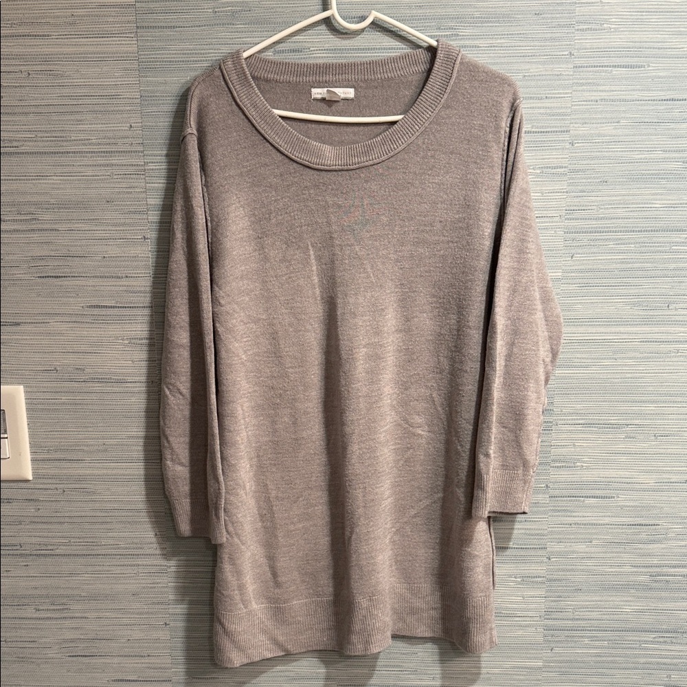 New York & Company Light Gray Crew Neck Sweater